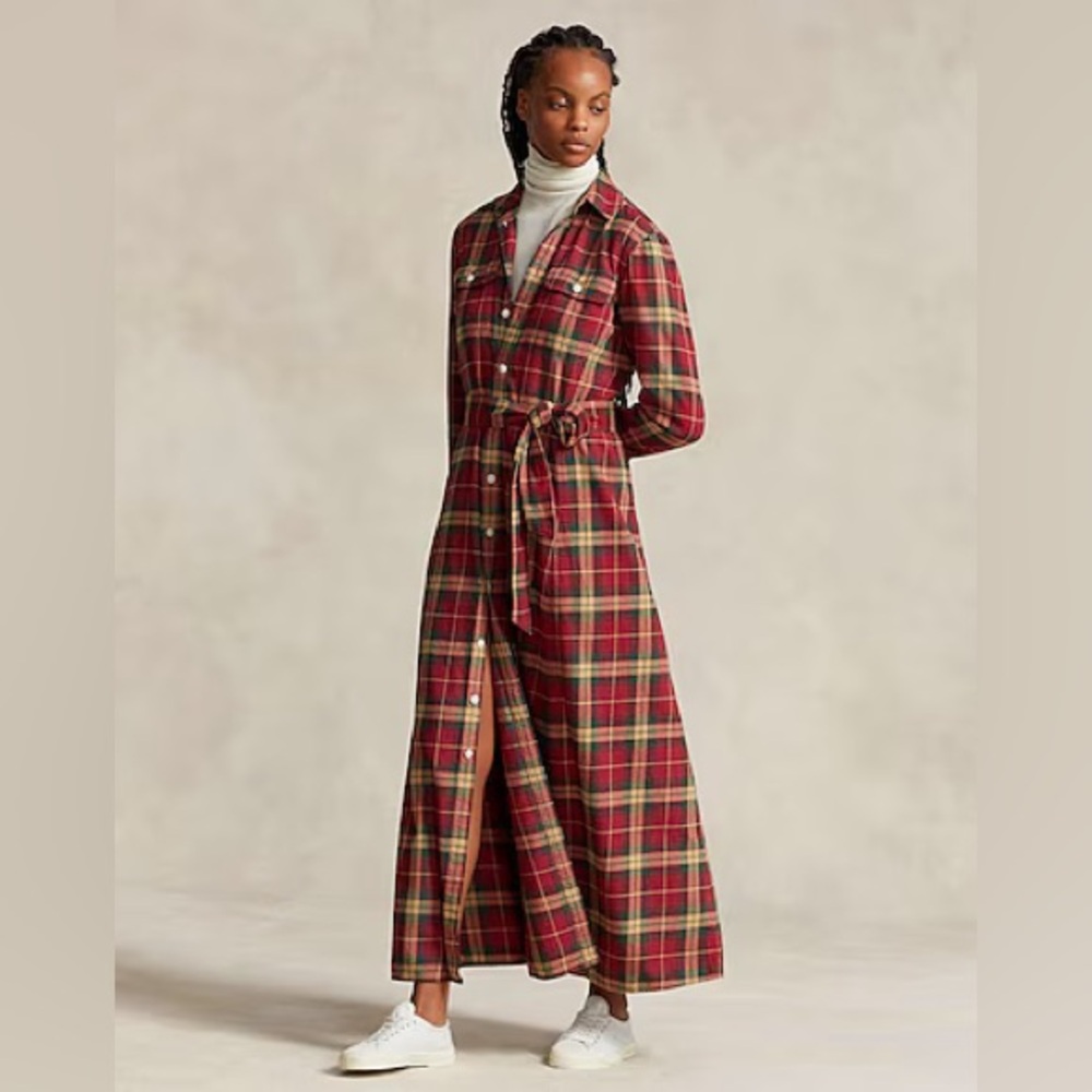 Polo by Ralph Lauren Red Plaid Maxi Dress